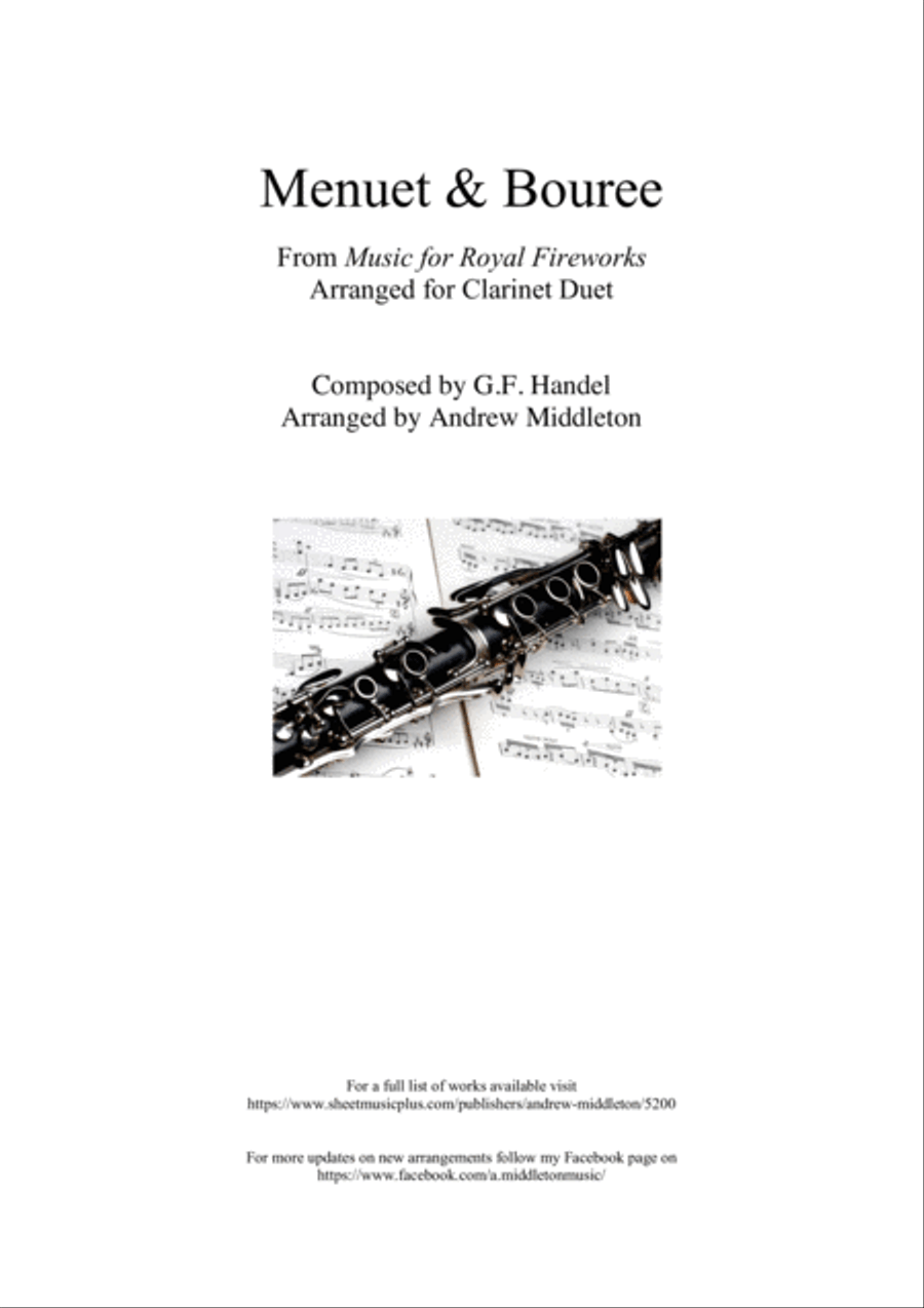 Menuet & Bouree arranged for Clarinet Duet Clarinet Duet scores gallery preview page 1