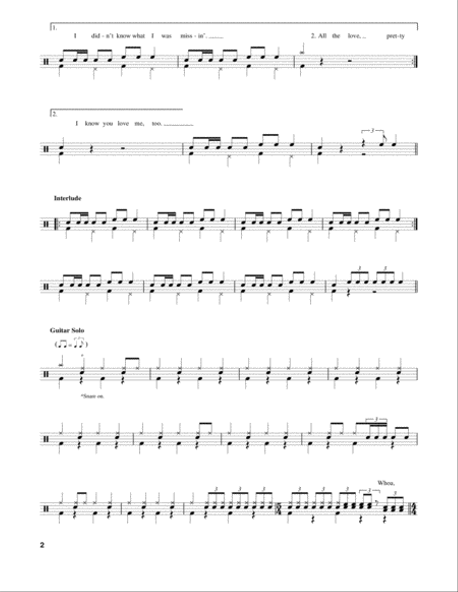 All Your Love (I Miss Loving) Drum Set scores gallery preview page 2
