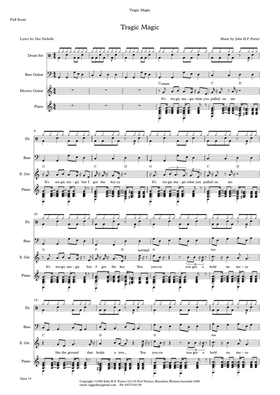 Tragic Magic Small Ensemble scores gallery preview page 1