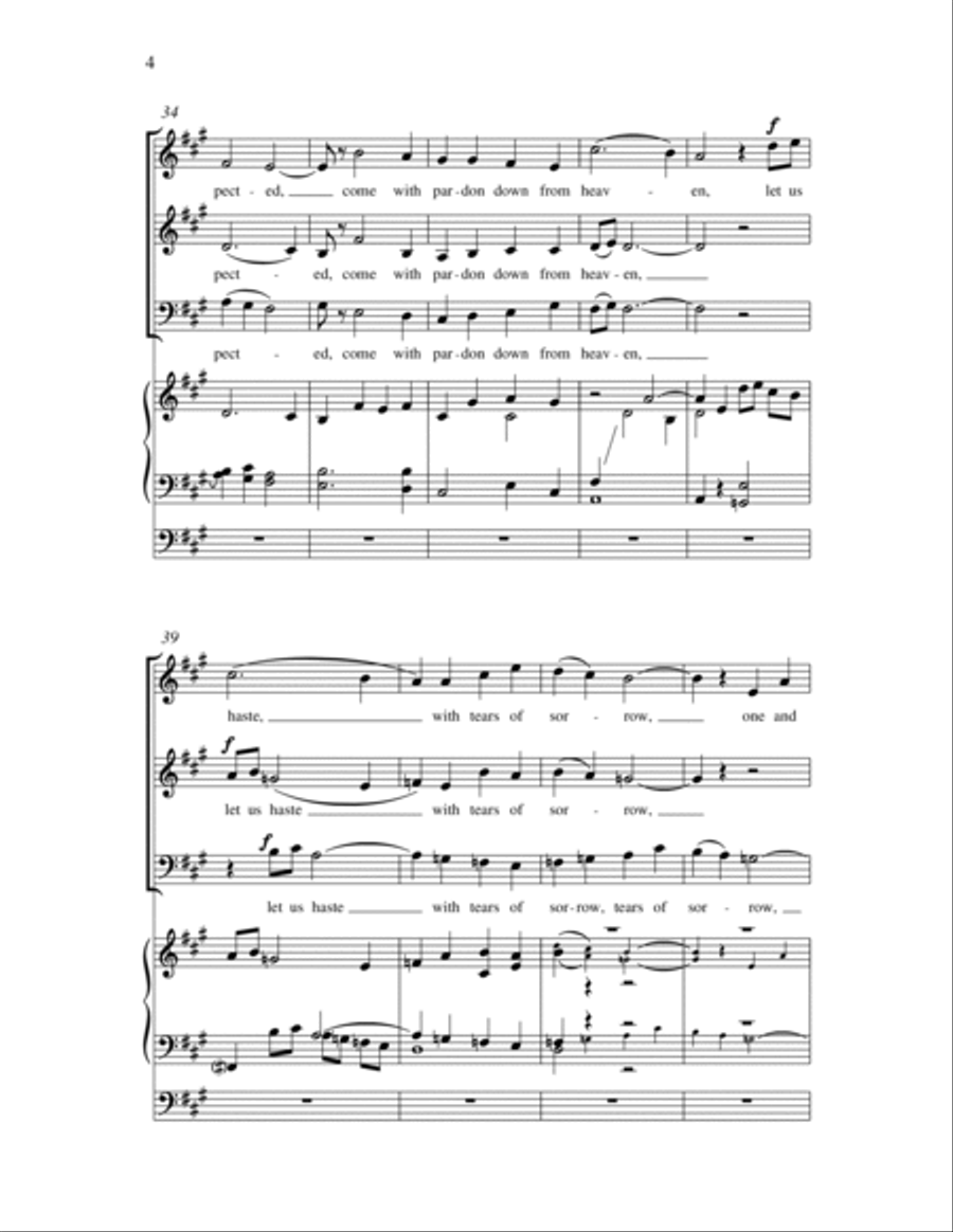 Come, thou long-expected Jesus 3-Part scores gallery preview page 4