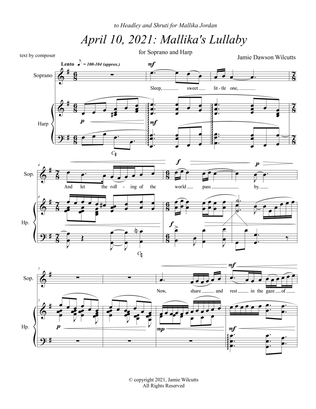 April 10, 2021: Mallika's Lullaby (Soprano Solo transcription)