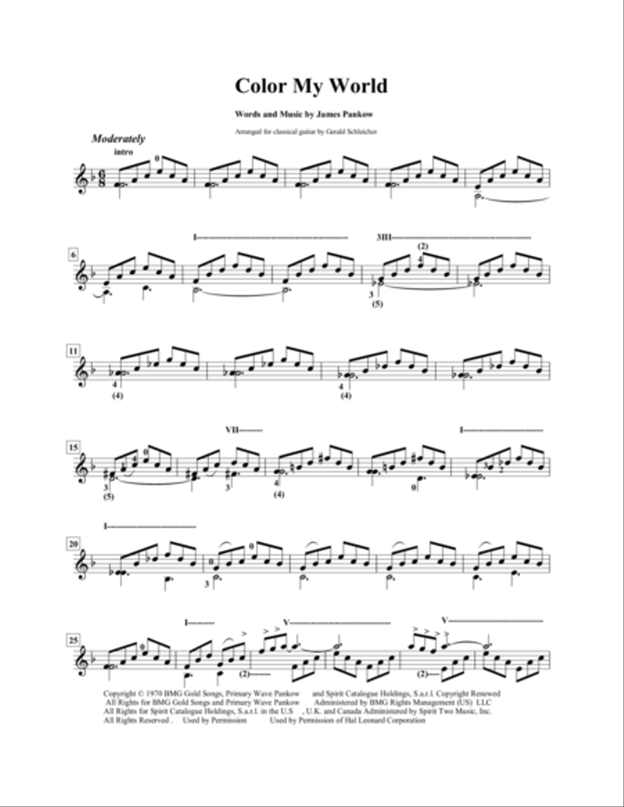 Colour My World Electric Guitar scores gallery preview page 1