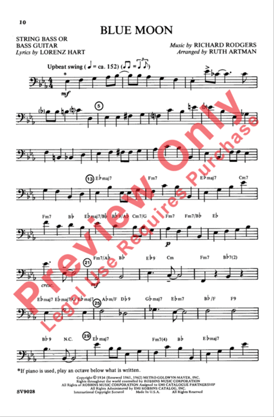 Blue Moon Blue Moon 4-Part scores gallery preview page 10