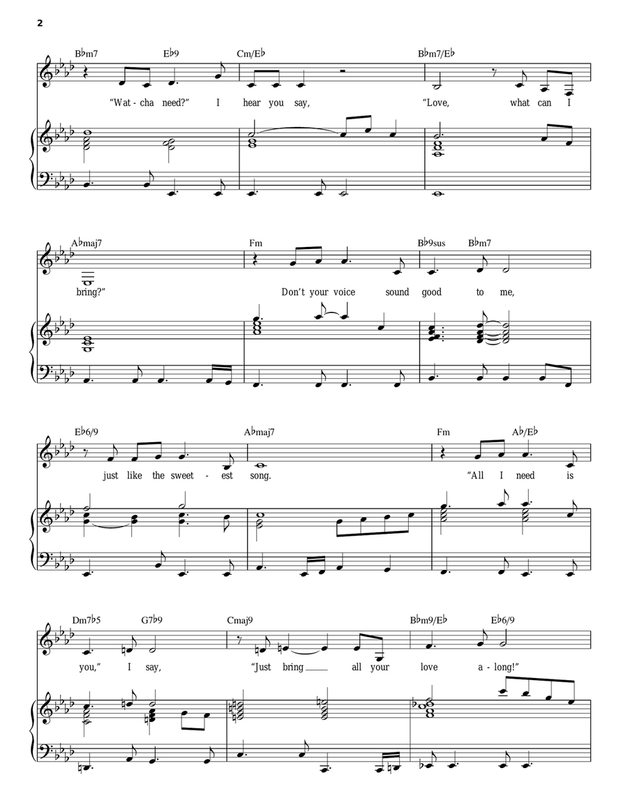 Bring All Your Love Along Piano, Vocal, Guitar scores gallery preview page 2