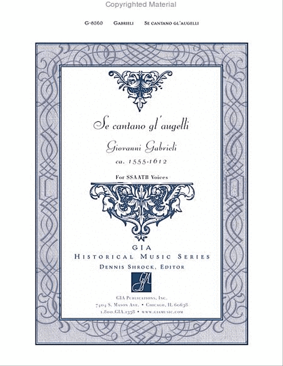 Se cantano gl'augelli Se cantano gl'augelli SSAATB scores gallery preview page 2