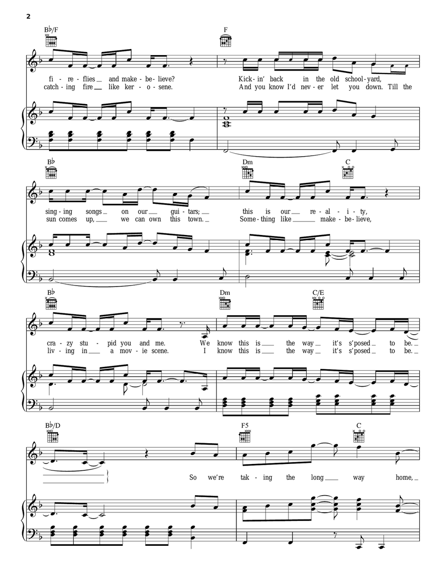 Long Way Home Long Way Home Piano, Vocal, Guitar scores gallery preview page 2