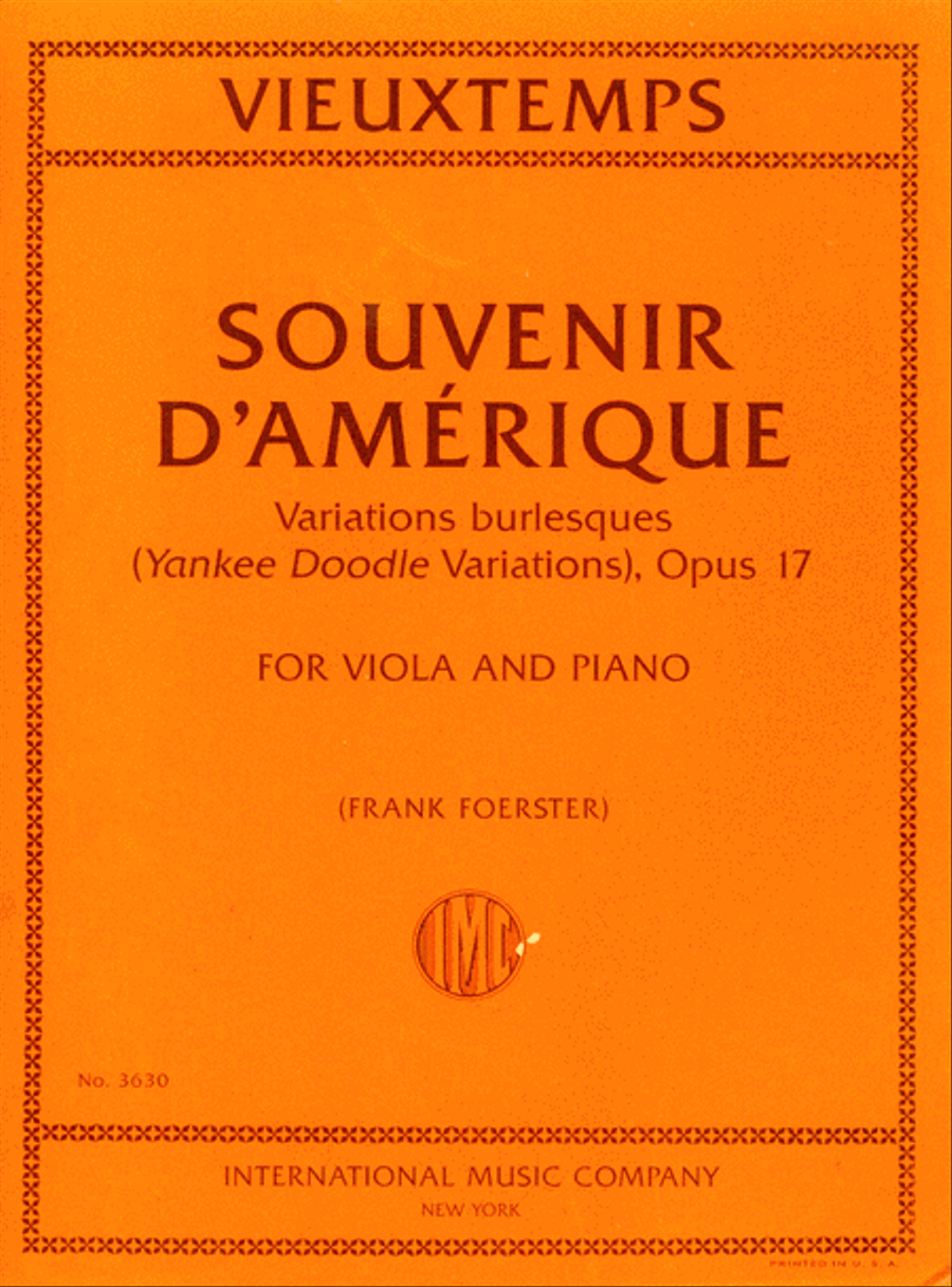 Souvenir D'Amerique, Variations Burlesques (Yankee Doodle Variations), Opus 17 Piano Accompaniment scores gallery preview page 1
