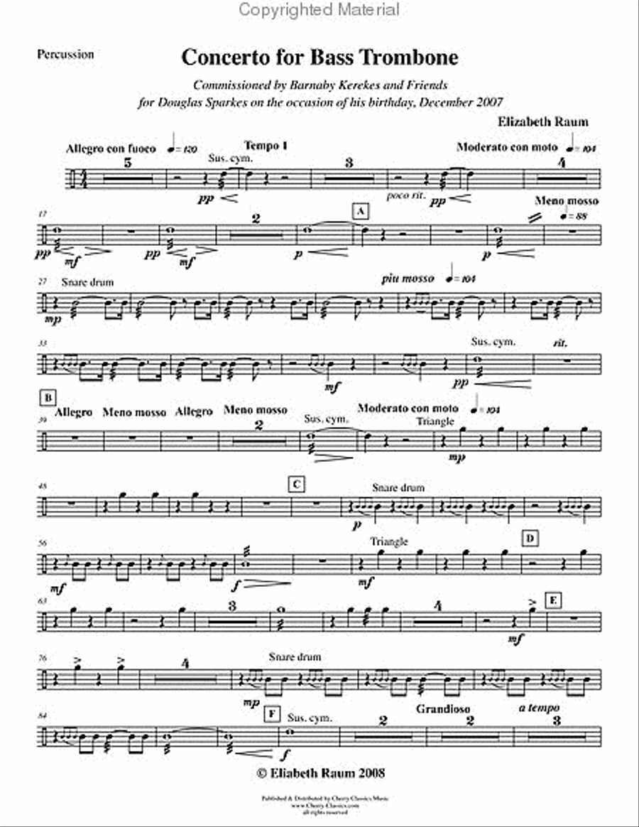 Concerto for Bass Trombone with String Orchestra & Percussion String Orchestra scores gallery preview page 18