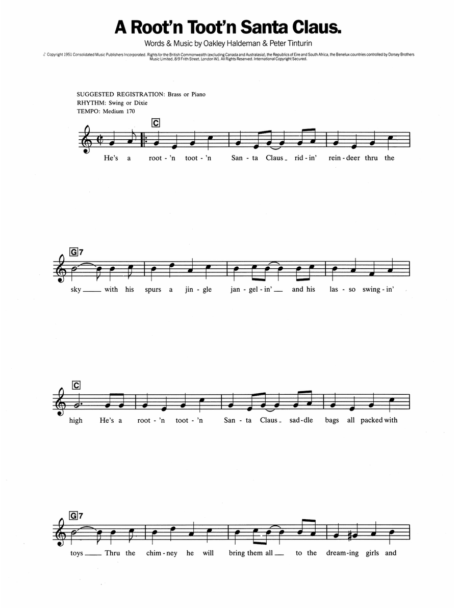 A Rootin' Tootin' Santa Claus Piano Solo scores gallery preview page 1