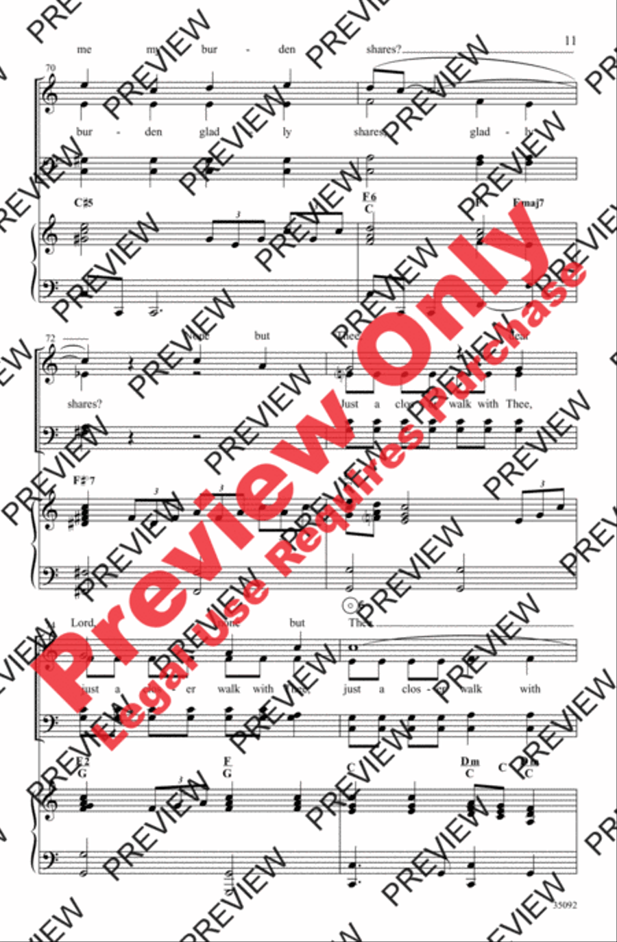 Just a Closer Walk Just a Closer Walk 4-Part scores gallery preview page 11