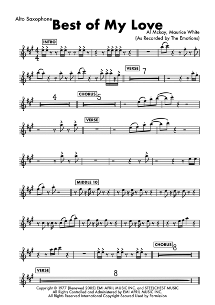 Best Of My Love Tenor Saxophone scores gallery preview page 3