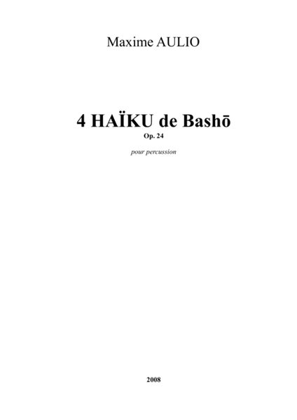 4 Haiku, for percussion