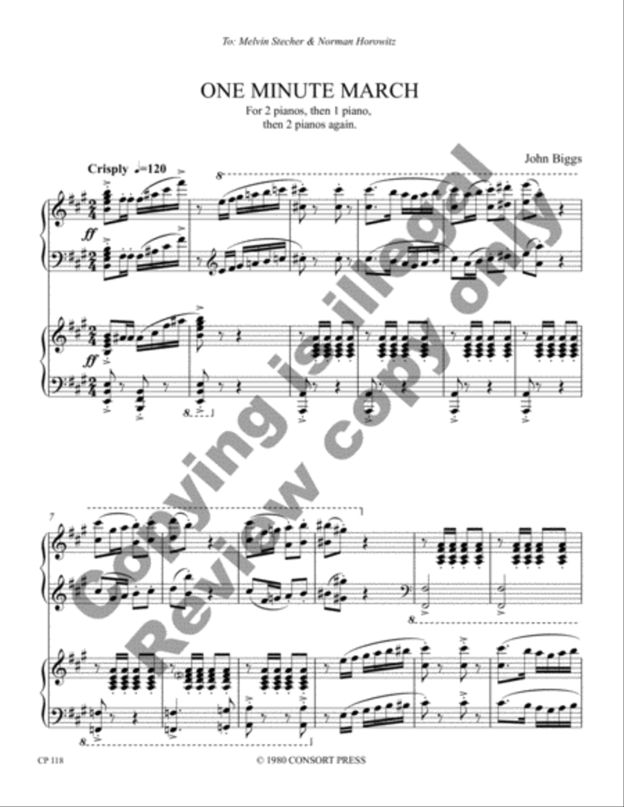 The One Minute March Piano scores gallery preview page 2