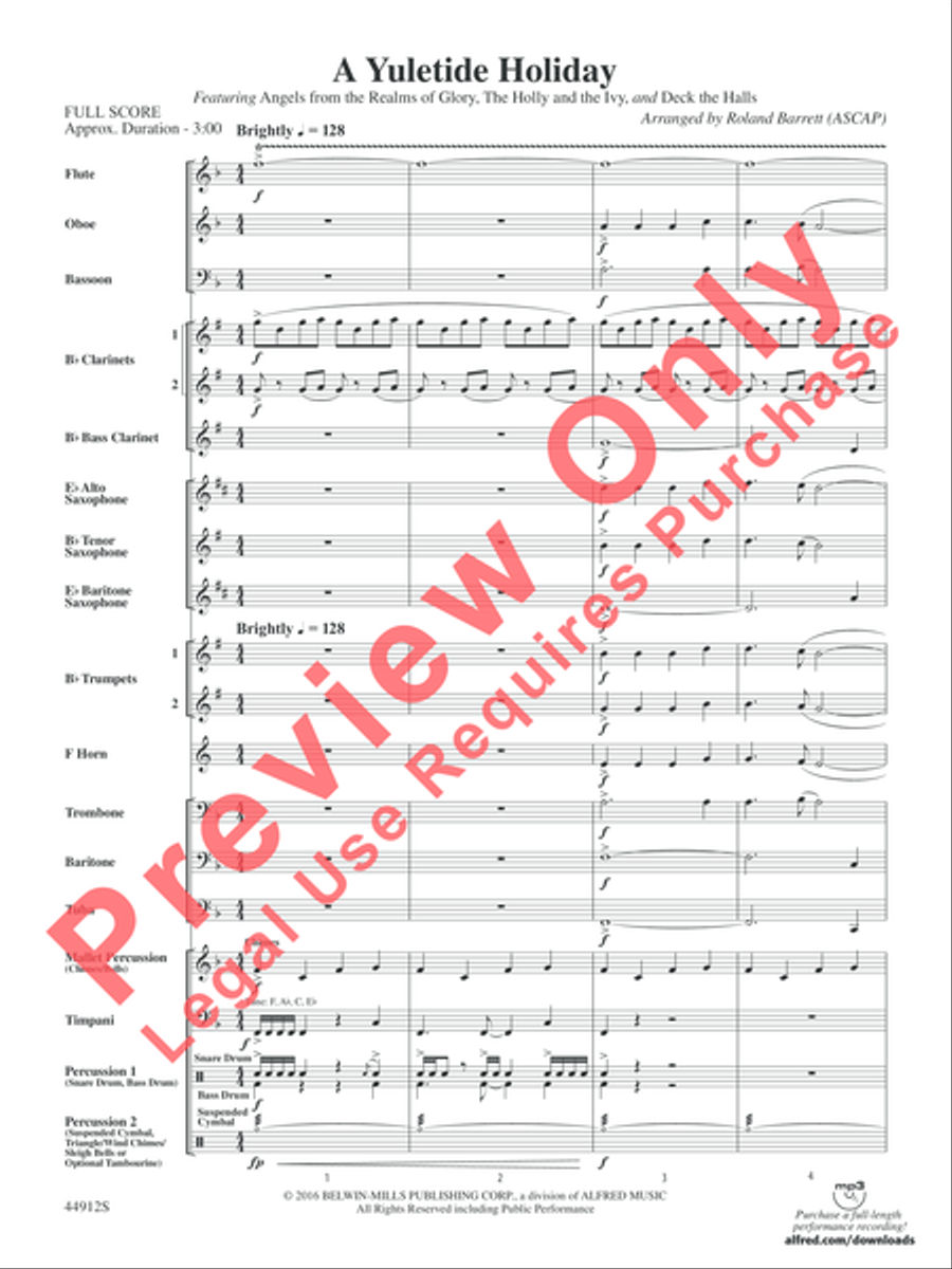A Yuletide Holiday Concert Band scores gallery preview page 4