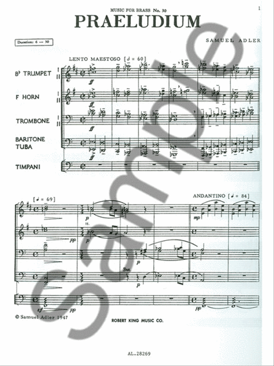 Praeludium (ensemble-brass 8 Or More) School and Community scores gallery preview page 2