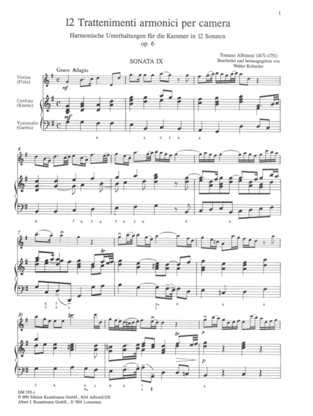 Trattenimenti armonici per camera, Sonatas 9-12