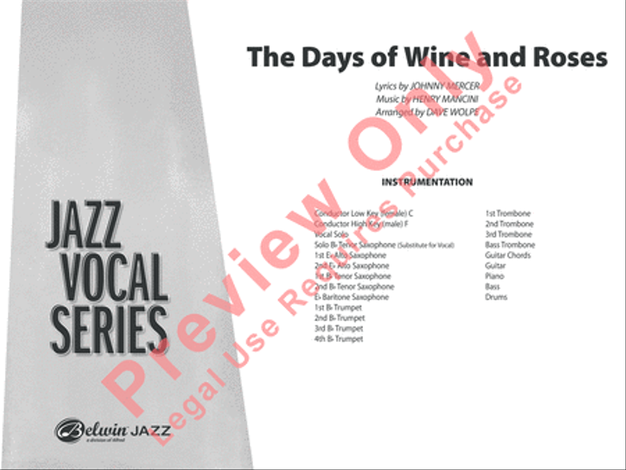 The Days of Wine and Roses Jazz Ensemble scores gallery preview page 2