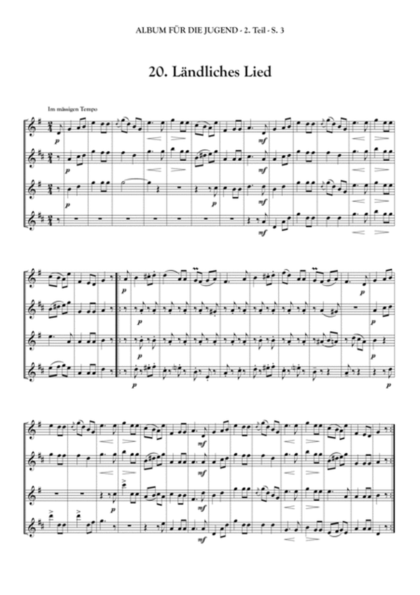 ALBUM FOR THE YOUNG - by R. Schumann - for Saxophone Quartet - part 2