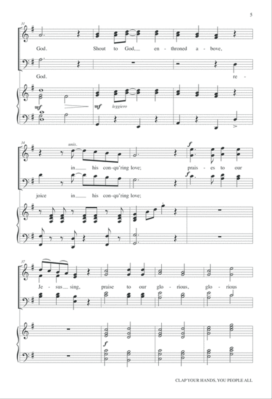 Clap Your Hands You People All 4-Part scores gallery preview page 5