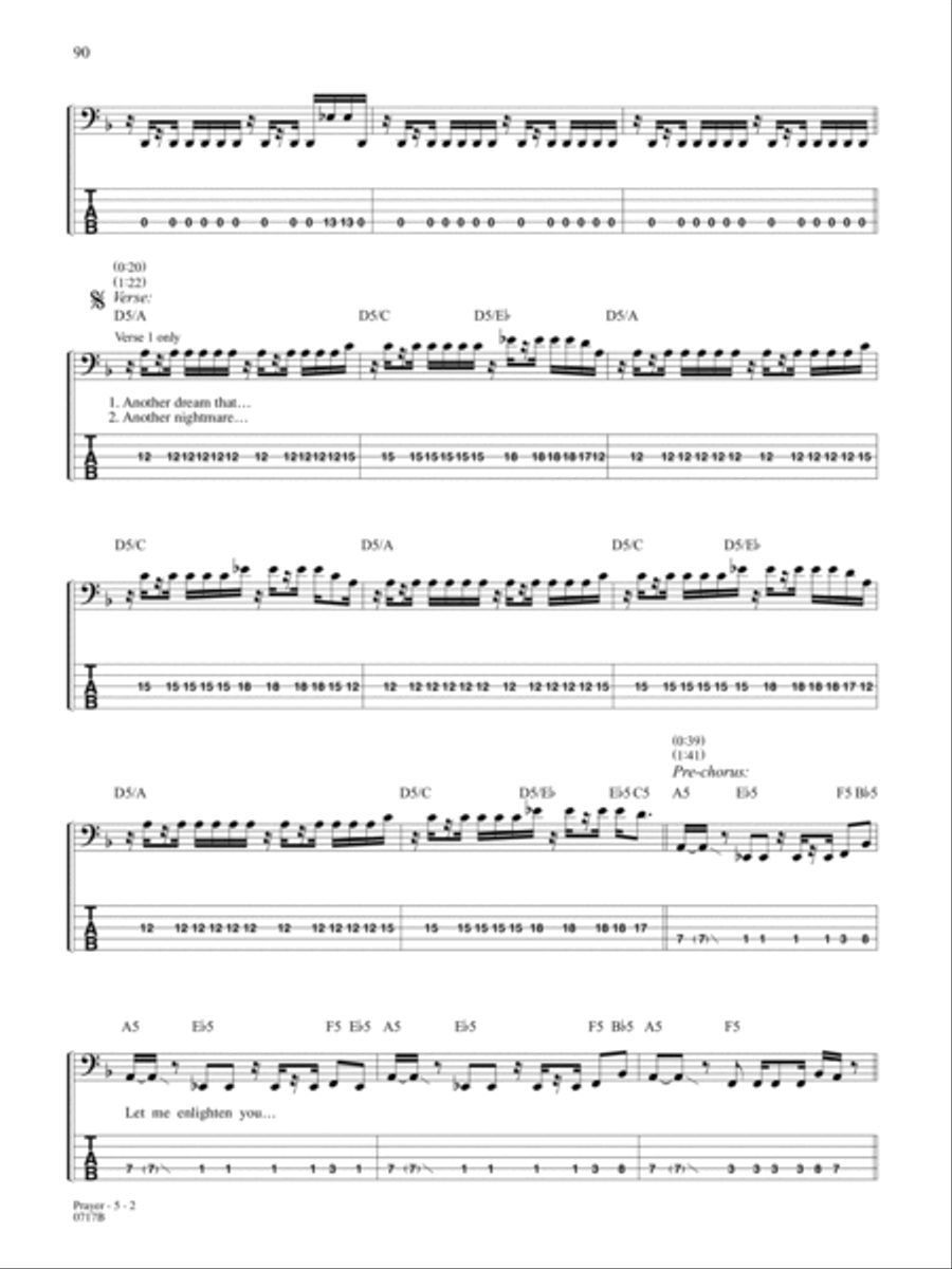 Prayer Bass Guitar Tablature scores gallery preview page 2