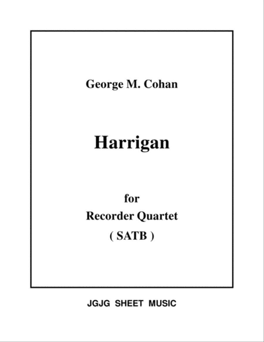 Harrigan for Recorder Quartet Recorder scores gallery preview page 1