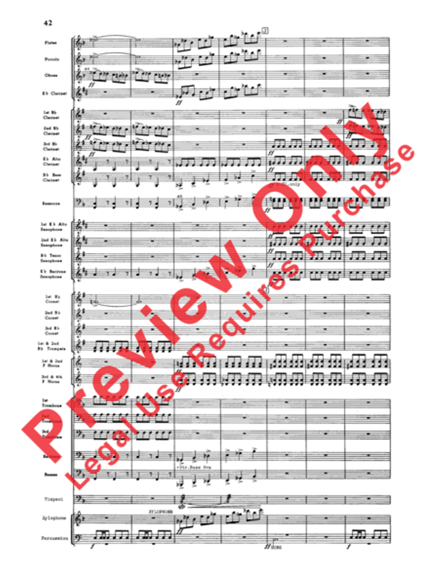 Third Suite (I. March, II. Waltz, III. Rondo) Concert Band scores gallery preview page 44
