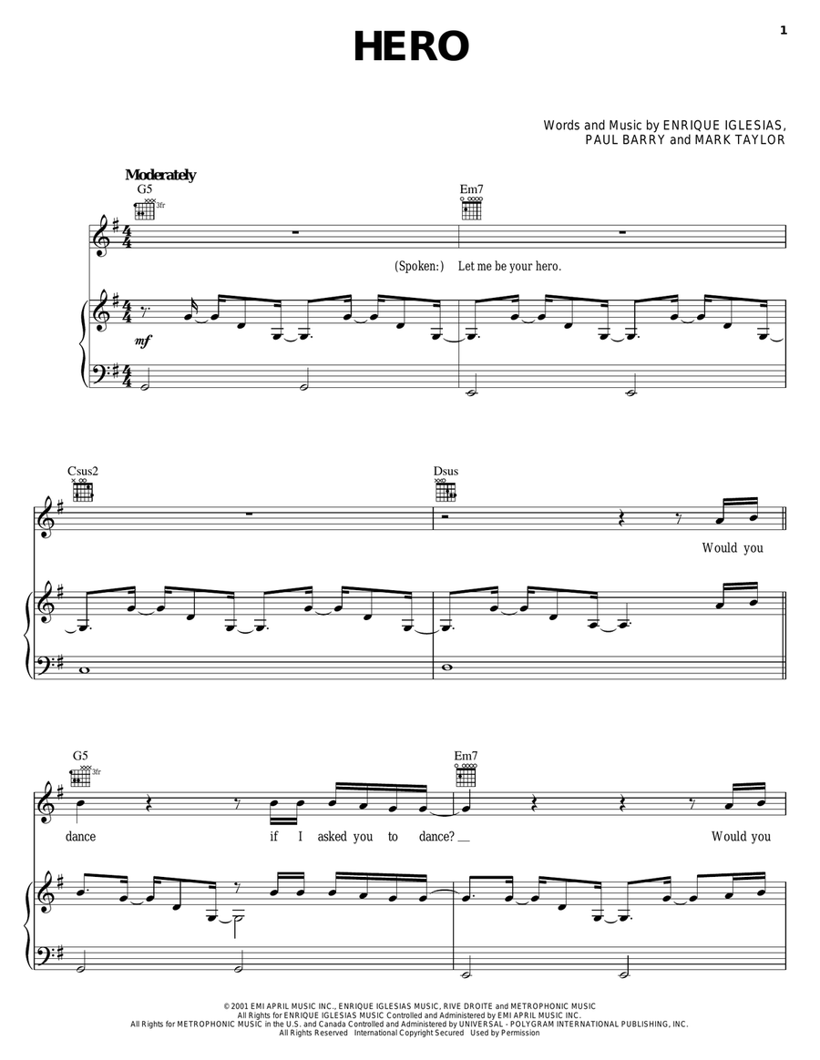 Hero Hero Acoustic Guitar scores gallery preview page 1