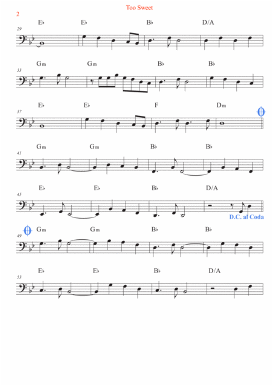 Too Sweet Cello Solo scores gallery preview page 2