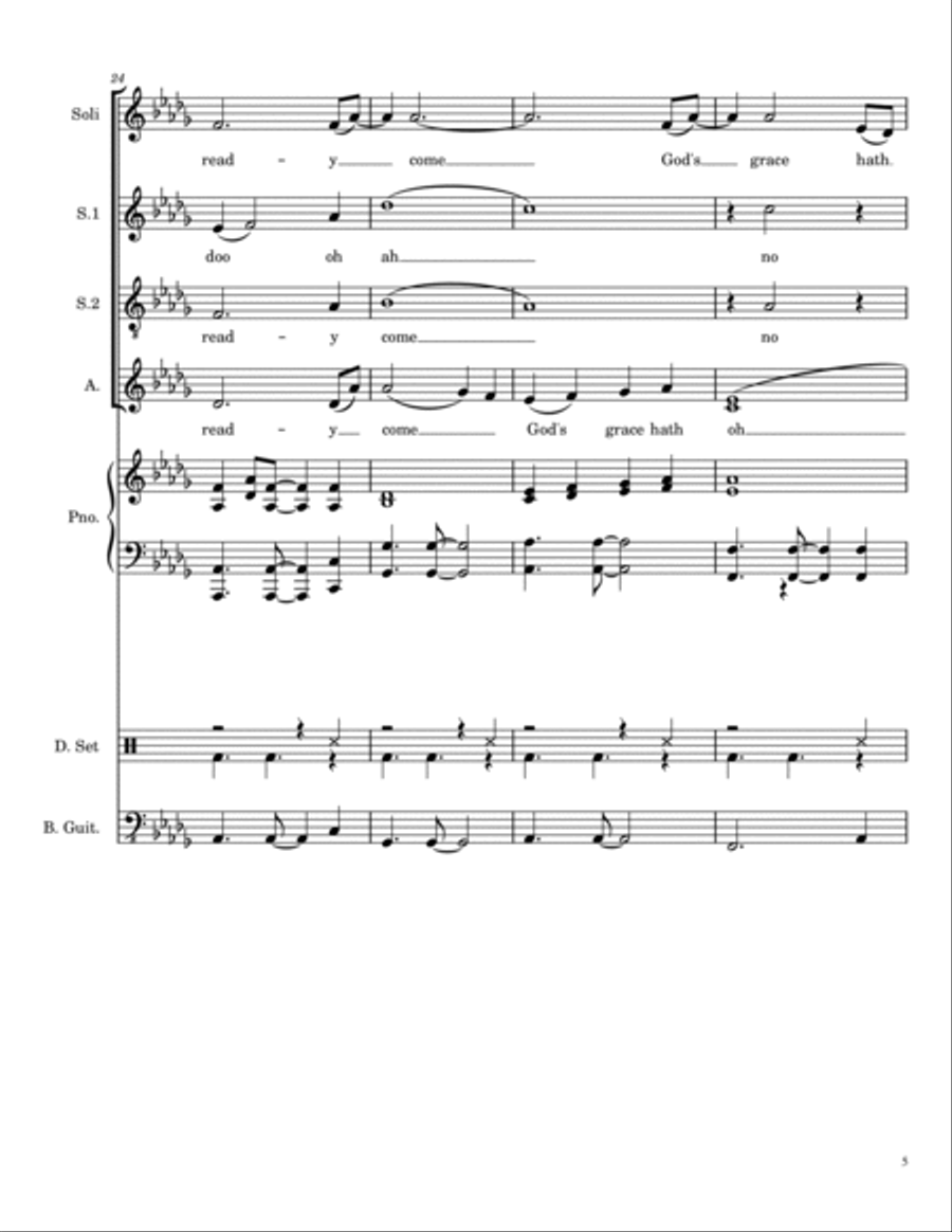 Amazing Grace (my Chains Are Gone) SSA scores gallery preview page 5