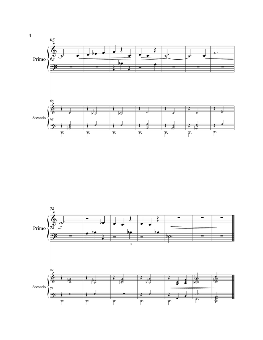 Gymnopédie No. 1 (Piano Duet) Easy Piano scores gallery preview page 4