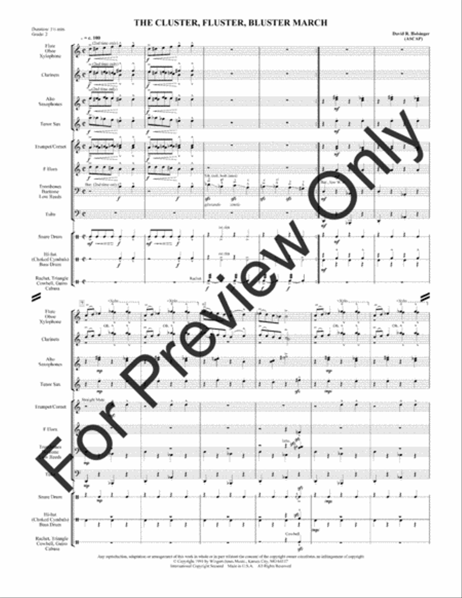 Cluster Fluster Bluster March (Score) Concert Band scores gallery preview page 4