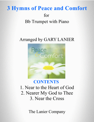 Book cover for 3 HYMNS OF PEACE AND COMFORT (for Bb Trumpet with Piano - Instrument Part included)