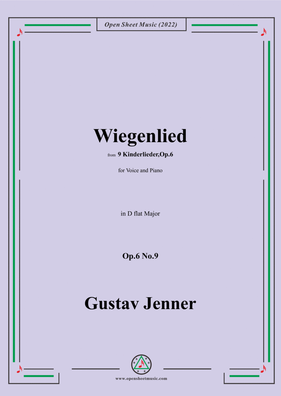 Jenner-Wiegenlied,in D flat Major,Op.6 No.9 Voice scores gallery preview page 1