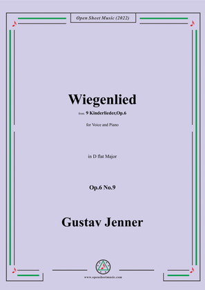 Book cover for Jenner-Wiegenlied,in D flat Major,Op.6 No.9