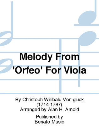 Melody From 'Orfeo' For Viola