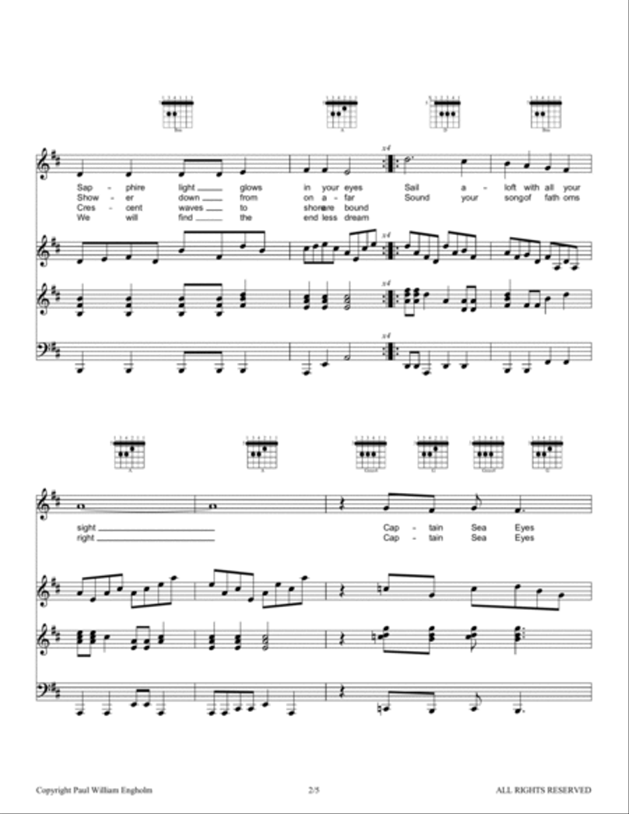 Captain Sea Eyes Piano scores gallery preview page 2
