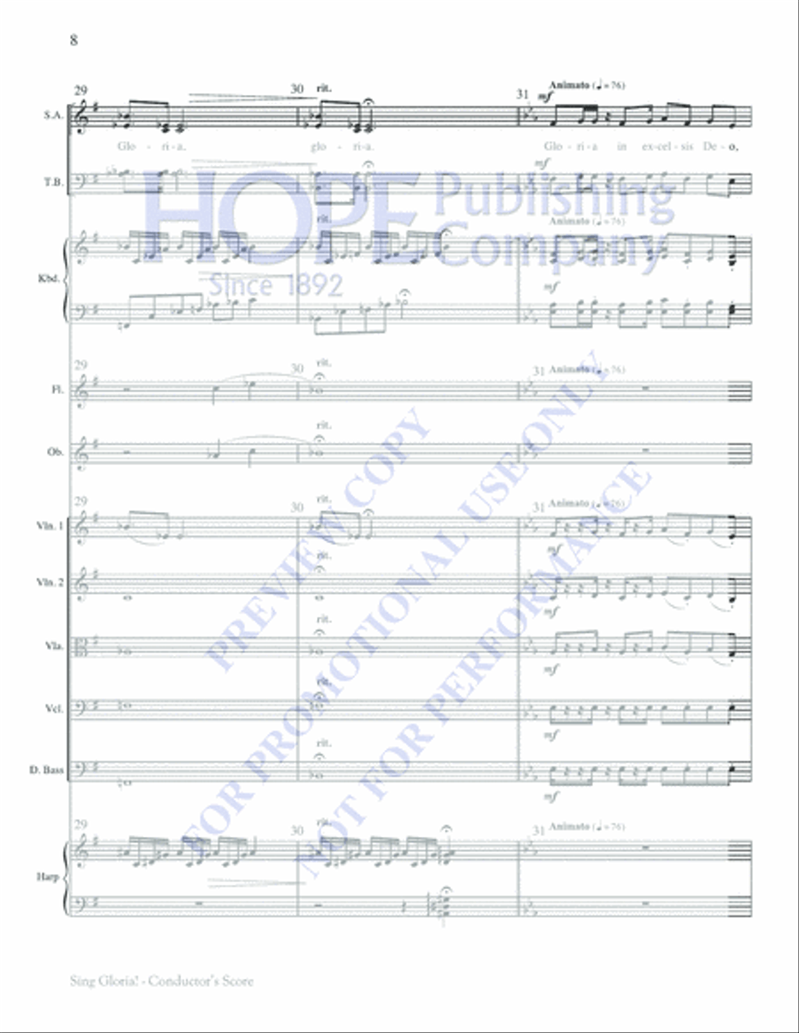 Sing Gloria! Flute scores gallery preview page 9