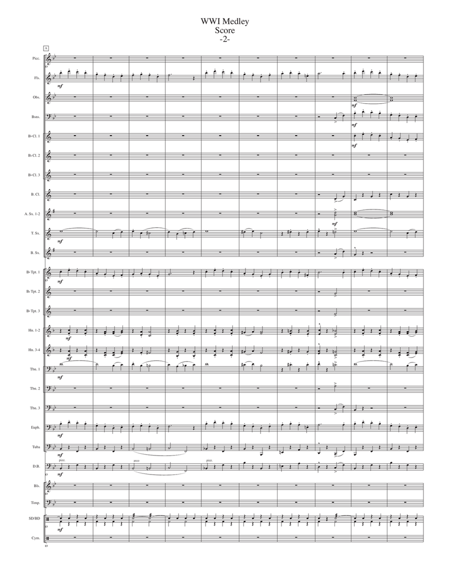 World War I (WWI) Medley for Concert Band Concert Band scores gallery preview page 4
