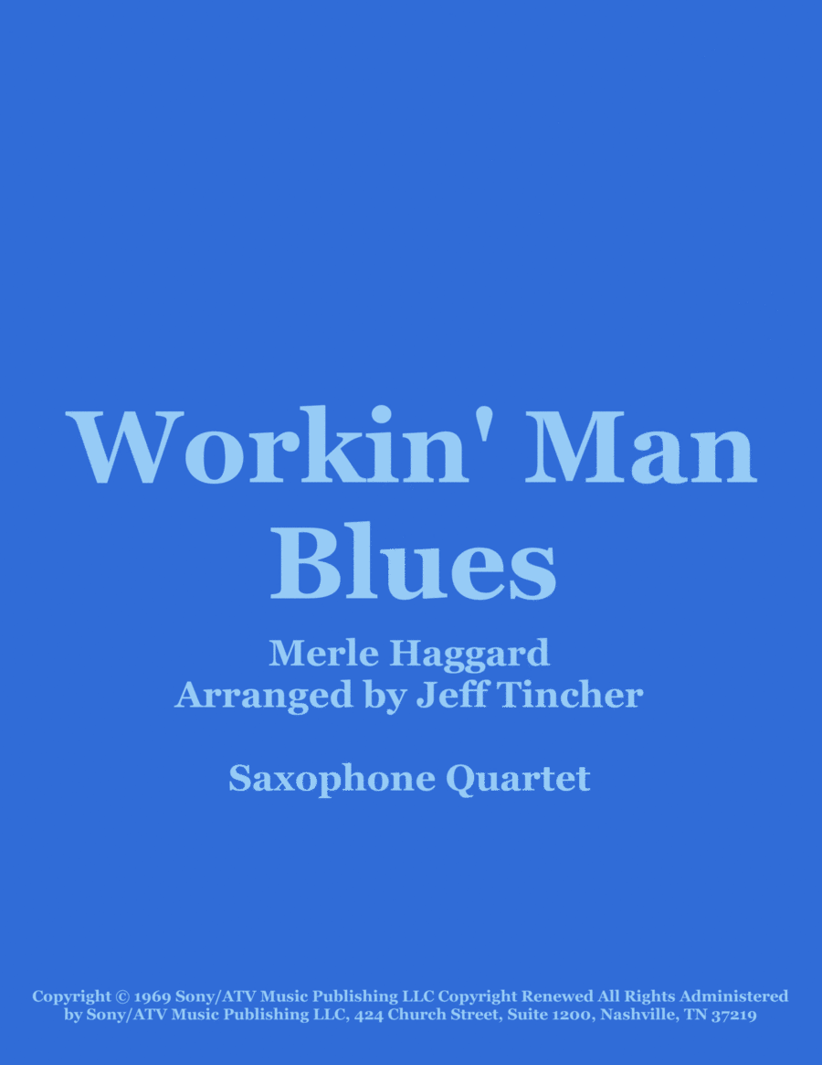 Workin' Man Blues Saxophone Quartet scores gallery preview page 1