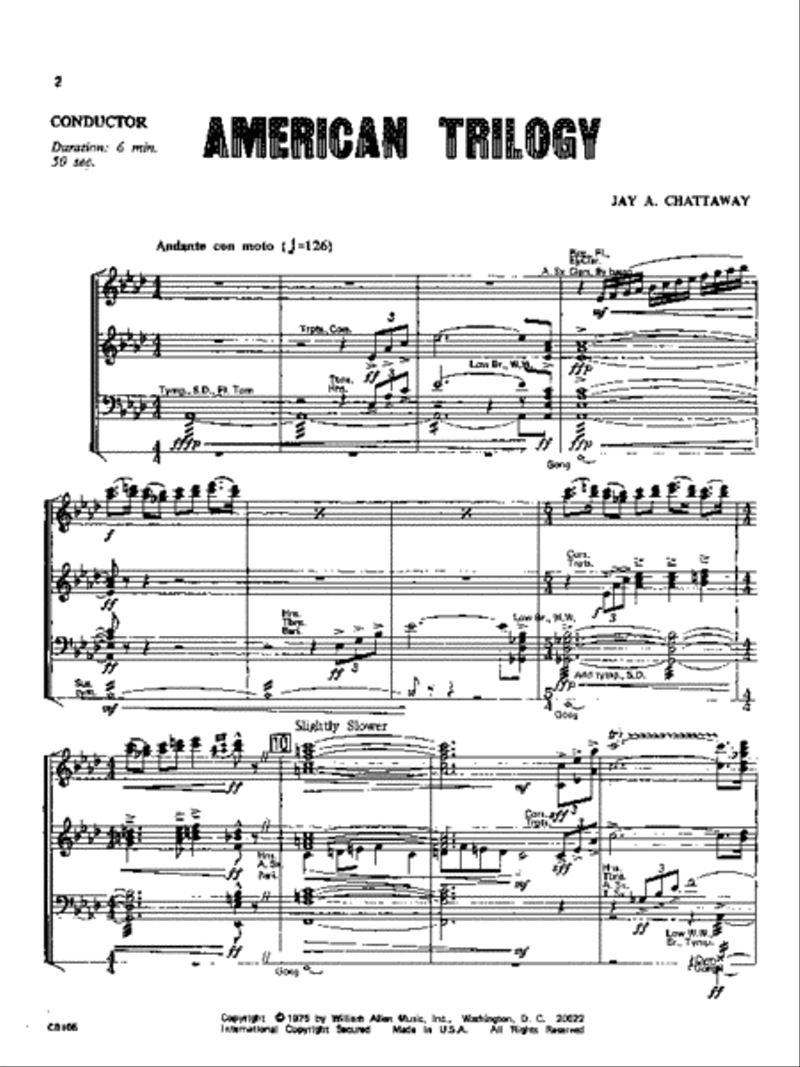 American Trilogy American Trilogy Concert Band scores gallery preview page 2