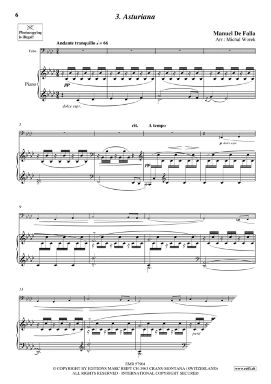 7 Popular Spanish Songs Tuba scores gallery preview page 6