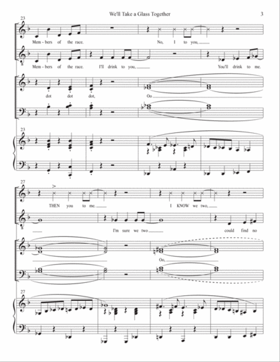 We'll Take A Glass Together 4-Part scores gallery preview page 3
