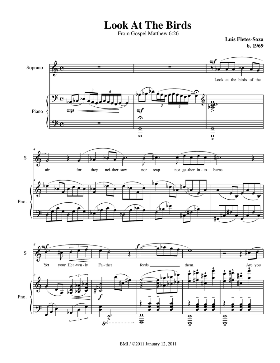 LOOK AT THE BIRDS LOOK AT THE BIRDS Voice scores gallery preview page 1