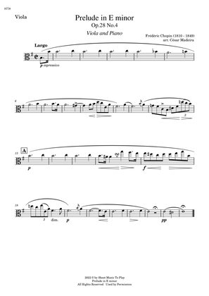 Prelude in E minor by Chopin - Viola and Piano (Individual Parts)