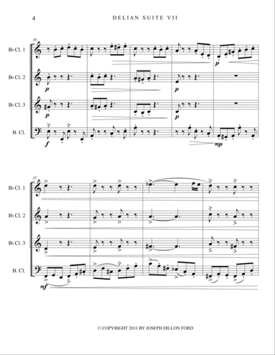 Robin Hood & His Merry Men (Scherzo) for clarinet quartet Clarinet Quartet scores gallery preview page 4