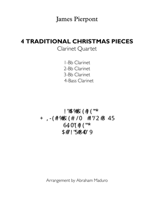 Book cover for 4 Traditional Christmas Arrangements for Clarinet Quartet
