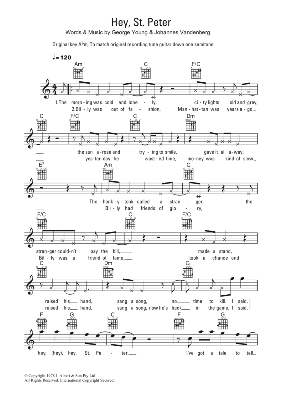 Hey, St. Peter Hey, St. Peter Piano scores gallery preview page 1