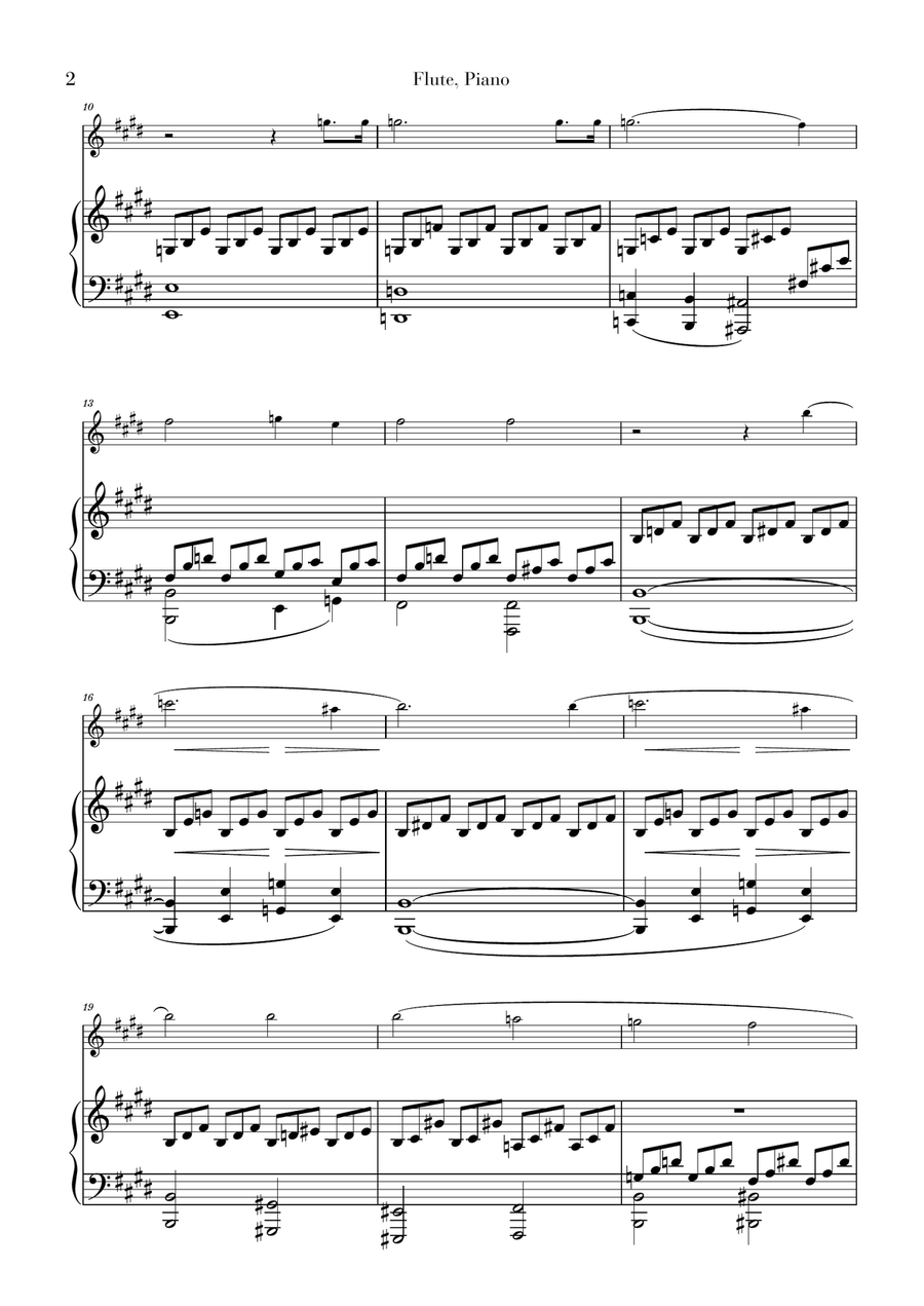 Moonlight Sonata for Flute and Piano Moonlight Sonata for Flute and Piano Flute Solo scores gallery preview page 2