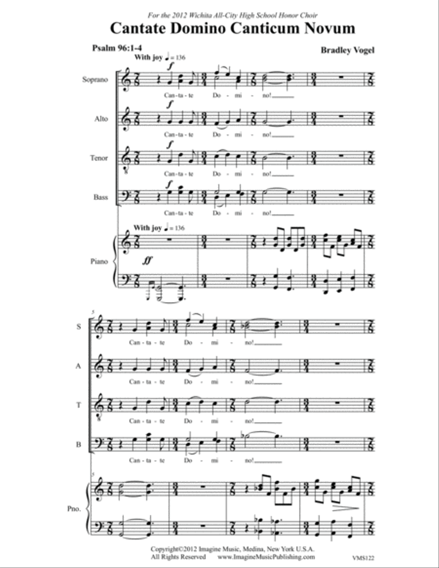 Cantate Domino Canticum Novum 4-Part scores gallery preview page 3