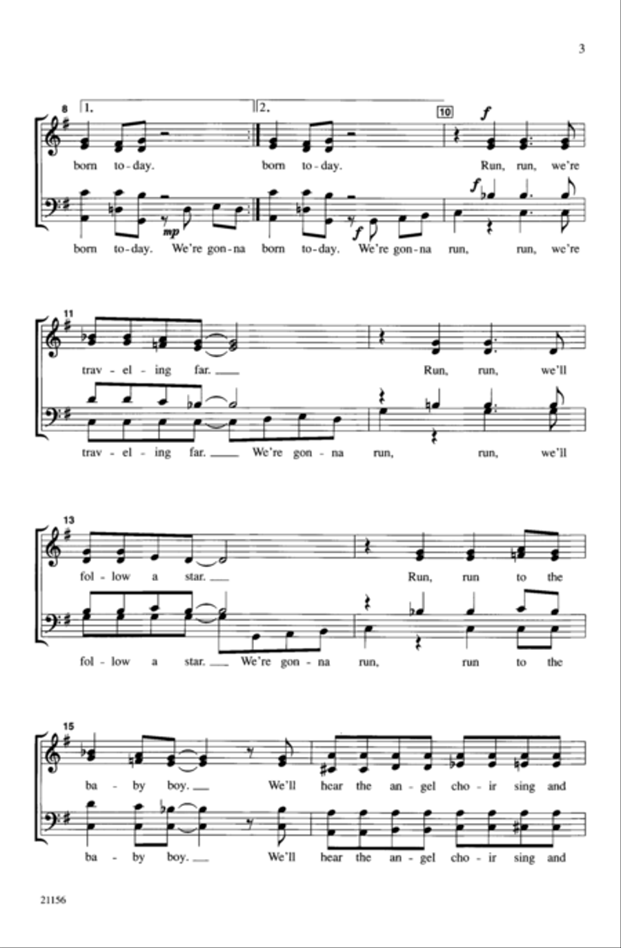 Run, Run to Bethlehem 4-Part scores gallery preview page 3